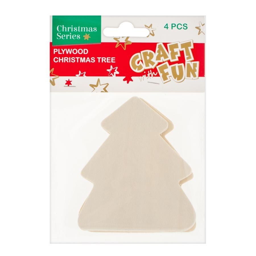 DECORATIVE WOODEN ORNAMENT BN CHRISTMAS TREE CRAFT WITH FUN 438496